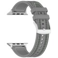 For Apple Watch SE 2023 44mm Official Buckle Hybrid Nylon Braid Silicone Watch Band(Grey)