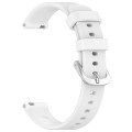 For Garmin Lily 2 14mm Silver Buckle Silicone Watch Band Wristband(White)