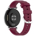 For Garmin Lily 2 14mm Silver Buckle Silicone Watch Band Wristband(Wine Red)