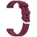 For Garmin Lily 2 14mm Silver Buckle Silicone Watch Band Wristband(Wine Red)