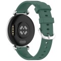 For Garmin Lily 2 14mm Silver Buckle Silicone Watch Band Wristband(Dark Green)