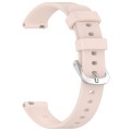 For Garmin Lily 2 14mm Silver Buckle Silicone Watch Band Wristband(Light Pink)