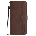 For vivo Y70s Heart Pattern Skin Feel Leather Phone Case(Brown)