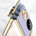 For Huawei Pocket 2 GKK Electroplated Leather Phone Case with Ring(Purple)