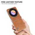 For ZTE nubia Flip ABEEL Three Parts Frosted Transparent Frame Hinge Calf Texture PU Phone Case(Brow