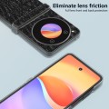 For ZTE nubia Flip ABEEL Three Parts Frosted Transparent Frame Genuine Leather Canopy Phone Case(Bla