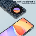 For ZTE nubia Flip ABEEL Three Parts Frosted Transparent Frame Genuine Leather Canopy Phone Case(Blu