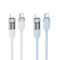 BOROFONE BU46 1.2m PD27W USB-C / Type-C to 8 Pin Basic Charging Data Cable with Display(Blue)