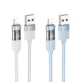 BOROFONE BU46 1.2m 2.4A USB to 8 Pin Basic Charging Data Cable with Display(Blue)