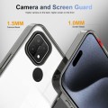 For OPPO A15 / A15s 2.5mm Anti-slip Clear Acrylic Hybrid TPU Phone Case(Black)