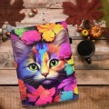 For iPad 10.2 2021 / 2020 / 2019 Voltage Painted Smart Leather Tablet Case(Rose Cat)
