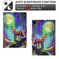 For Samsung Galaxy Tab A7 2020 T500 Voltage Painted Smart Leather Tablet Case(Moonlight Fox)