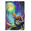 For Samsung Galaxy Tab A9 Voltage Painted Leather Tablet Case(Moonlight Fox)