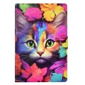 For Samsung Galaxy Tab A9 Voltage Painted Leather Tablet Case(Rose Cat)