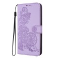 For vivo V30 Lite 5G India/T3 5G IDN Datura Flower Embossed Flip Leather Phone Case(Purple)