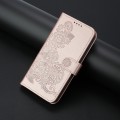 For vivo Y22 4G Global/Y77 5G Global Datura Flower Embossed Flip Leather Phone Case(Rose Gold)