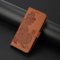 For vivo Y30 4G Global Datura Flower Embossed Flip Leather Phone Case(Brown)