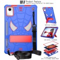 For Lenovo Tab M11/ Xiaoxin Pad 11 2024 Fold-Holder Spider Silicone Hybrid PC Tablet Case(Blue Red)