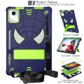 For Lenovo Tab M11/ Xiaoxin Pad 11 2024 Fold-Holder Spider Silicone Hybrid PC Tablet Case(Navy Yello