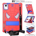 For Lenovo Tab M11/ Xiaoxin Pad 11 2024 Fold-Holder Spider Silicone Hybrid PC Tablet Case(Red Blue)