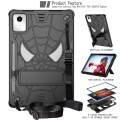 For Lenovo Tab M11/ Xiaoxin Pad 11 2024 Fold-Holder Spider Silicone Hybrid PC Tablet Case(Black)