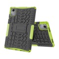 For Lenovo Tab M11/ Xiaoxin Pad 11 2024 Tire Texture TPU Hybrid PC Tablet Case with Holder(Green)