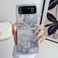 For Samsung Galaxy Z Flip4 Embroidery Style Full Coverage Phone Case(Grey)