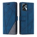 For Motorola Moto G14 Skin Feel Splicing Leather Phone Case(Blue)