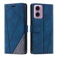 For Motorola Moto G24 / G04 Skin Feel Splicing Leather Phone Case(Blue)