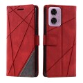 For Motorola Moto G24 / G04 Skin Feel Splicing Leather Phone Case(Red)