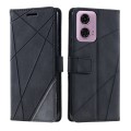 For Motorola Moto G24 / G04 Skin Feel Splicing Leather Phone Case(Black)