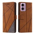 For Motorola Moto G24 / G04 Skin Feel Splicing Leather Phone Case(Brown)