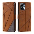 For Motorola Moto G54 Skin Feel Splicing Leather Phone Case(Brown)