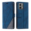For Motorola Moto G84 Skin Feel Splicing Leather Phone Case(Blue)