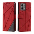 For Motorola Moto G84 Skin Feel Splicing Leather Phone Case(Red)