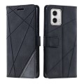 For Motorola Moto G73 Skin Feel Splicing Leather Phone Case(Black)