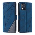 For Motorola Moto E13 Skin Feel Splicing Leather Phone Case(Blue)