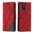 For Motorola Moto E13 Skin Feel Splicing Leather Phone Case(Red)