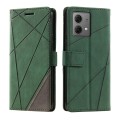 For Motorola Edge 40 Neo Skin Feel Splicing Leather Phone Case(Green)