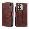 For Xiaomi Poco C65 Global / M6 Tri-Fold 9-Card Wallets Leather Phone Case(Brown)