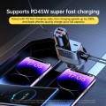 C26 4 in 1 PD45W Type-Cx2+USB Car Cigarette Lighter Fast Charging Charger