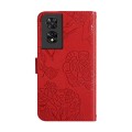 For TCL 50 SE/40 NxtPaper 4G HT03 Skin Feel Butterfly Embossed Flip Leather Phone Case(Red)