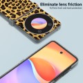 For ZTE nubia Flip ABEEL Three Parts Frosted Transparent Frame Leopard Pattern Phone Case(Gold Leopa