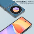 For ZTE nubia Flip ABEEL Three Parts Frosted Transparent Frame Genuine Leather Silky Phone Case(Blue