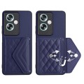 For OPPO A79 5G Global Rhombic Texture Card Bag RFID Phone Case(Dark Purple)