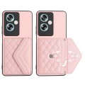 For OPPO A79 5G Global Rhombic Texture Card Bag RFID Phone Case(Rose Gold)