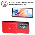 For OPPO A79 5G Global Rhombic Texture Card Bag RFID Phone Case(Red)