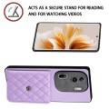 For OPPO Reno11 Pro Global Rhombic Texture Card Bag RFID Phone Case(Light Purple)