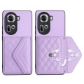 For OPPO Reno11 Global Rhombic Texture Card Bag RFID Phone Case(Light Purple)