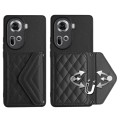 For OPPO Reno11 Global Rhombic Texture Card Bag RFID Phone Case(Black)